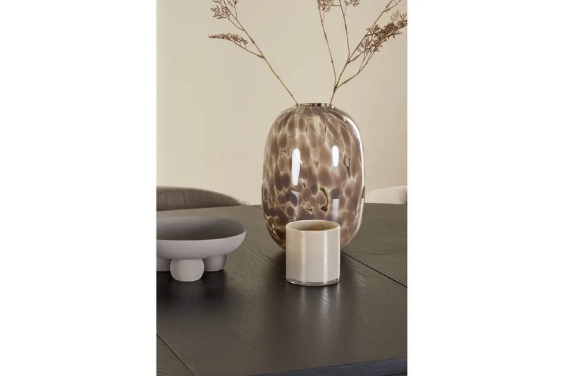 Spisegruppe Strada Rundt 120/170 cm Sort med Edina Stole 6 stk, Sort / Brun - 6 stk, Sort / Brun - Møbler - Borde - Spisebordssæt