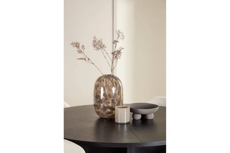 Spisegruppe Strada Rundt 120/170 cm Sort med Lilja Stole 4 stk - 4 stk - Møbler - Borde - Spisebordssæt