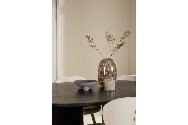 Spisegruppe Strada Rundt 120/170 cm Sort med Lilja Stole 6 stk - 6 stk - Møbler - Borde - Spisebordssæt