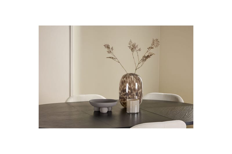 Spisegruppe Strada Rundt 120/170 cm Sort med Lilja Stole 6 stk - 6 stk - Møbler - Borde - Spisebordssæt