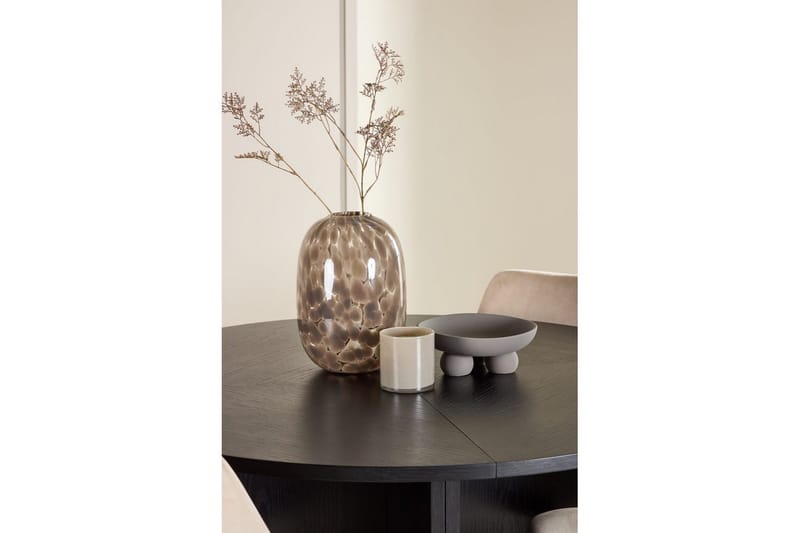 Spisegruppe Strada Rundt 120/170 cm Sort med Night Stole 4 stk - 4 stk - Møbler - Borde - Spisebordssæt