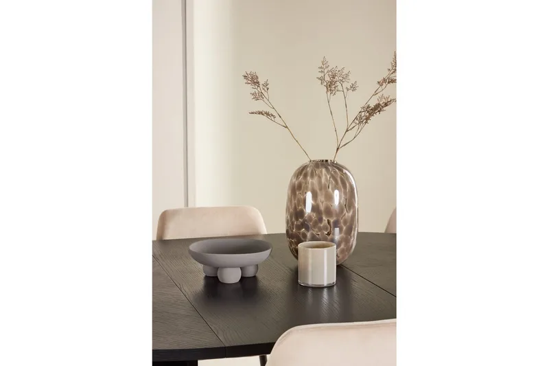 Spisegruppe Strada Rundt 120/170 cm Sort med Night Stole 6 stk - 6 stk - Møbler - Borde - Spisebordssæt