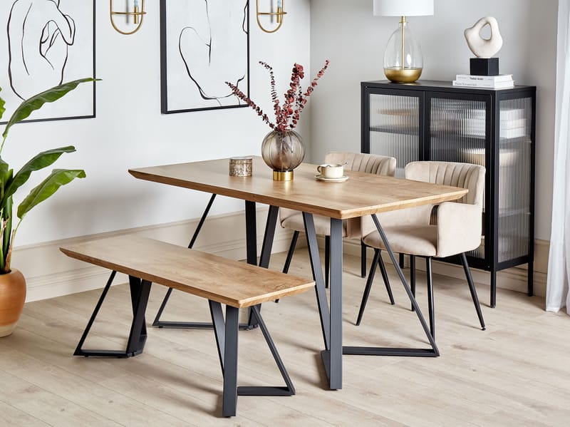 Spisegruppe Upton - Brun - Møbler - Borde - Spisebordssæt