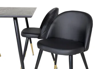 Spisegruppe Venture Home Balisa spisegruppe 120 cm rund med 4 Sedavi-stole Sort/GULD - Møbler - Borde - Spisebordssæt