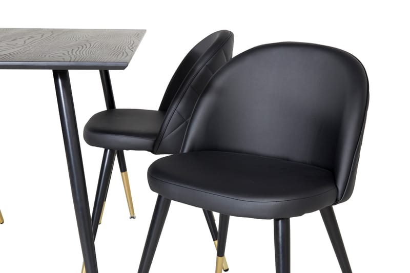Spisegruppe Venture Home Balisa spisegruppe 120 cm rund med 4 Sedavi-stole Sort/GULD - Møbler - Borde - Spisebordssæt