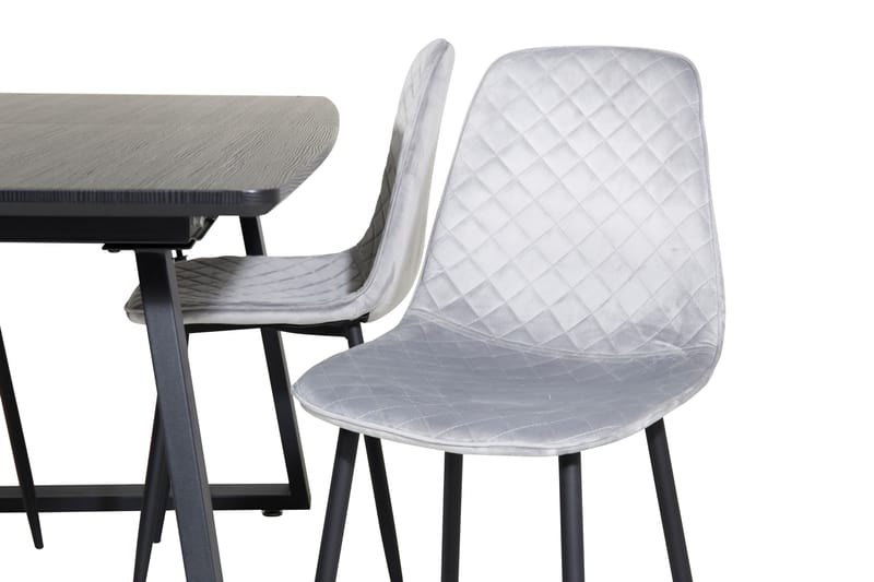 Spisegruppe Venture Home Inca spisegruppe udtrækkelig 160 cm rektangulær med 4 Polar-stole Sort/Grå - Møbler - Borde - Spisebordssæt