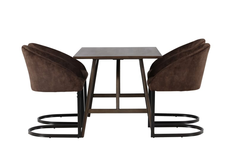 Spisegruppe Venture Home Kaseidon spisegruppe 120 cm rektangulær med 4 Evening-stole Mørkebrun - Møbler - Borde - Spisebordssæt