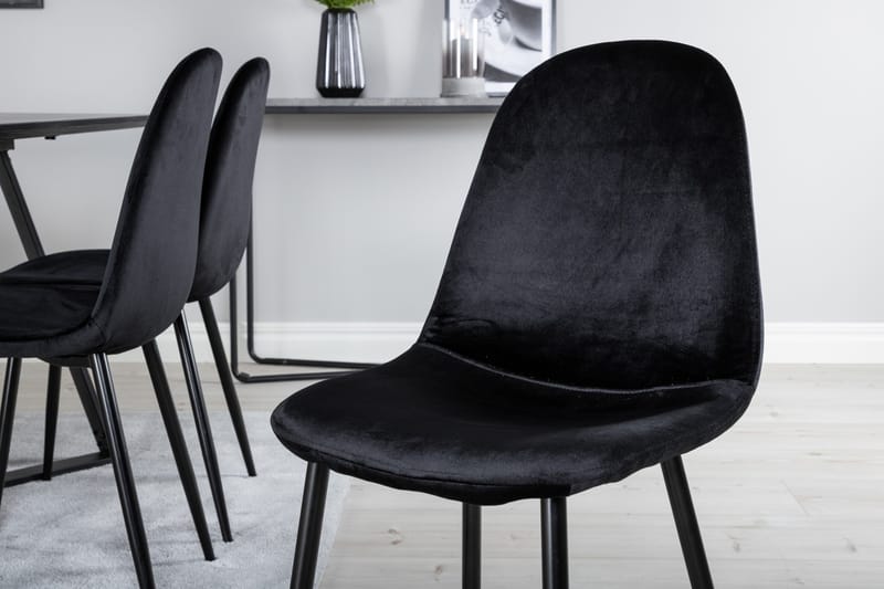 Spisegruppe Venture Home Marina spisegruppe 180 cm rektangulær med 6 Polar-stole Sort - Møbler - Borde - Spisebordssæt