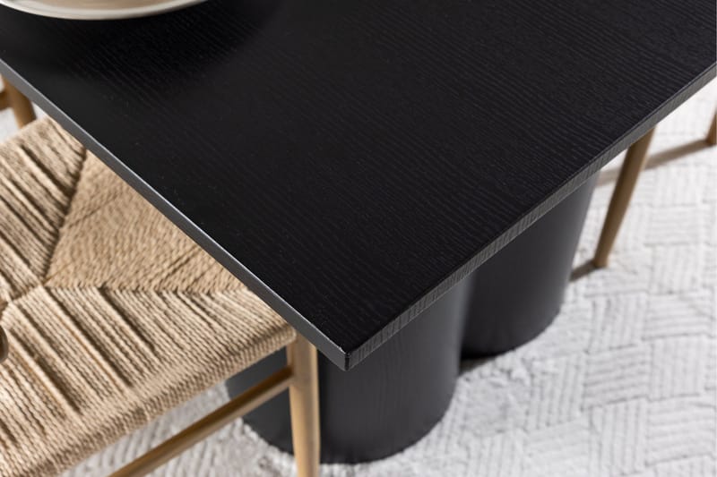 Spisegruppe Venture Home Olivia spisegruppe 210 cm rektangulær med 6 Alfons stole Sort/Beige/Brun - Møbler - Borde - Spisebordssæt