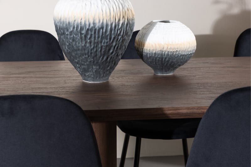 Spisegruppe Venture Home Olivia spisegruppe 210 cm rektangulær med 6 Polar-stole Mokka/Sort/Sort - Møbler - Borde - Spisebordssæt