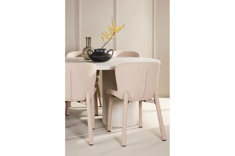 Spisegruppe Venture Home Spisegruppe Venture Home Narvik 100x200 cm beige med 6 stk. Astoria-stole beige Beige - Møbler - Borde - Spisebordssæt
