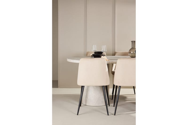 Spisegruppe Venture Home Spisegruppe Venture Home Narvik 100x200 cm Beige med 6 stk. Night-stole Beige - Møbler - Borde - Spisebordssæt