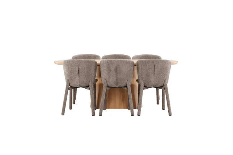 Spisegruppe Venture Home Spisegruppe Venture Home Stjärnö 200x90 cm Natur med 6 stk. Astoria-stole Brun Natur, undefined