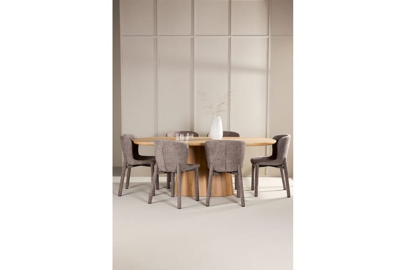 Spisegruppe Venture Home Spisegruppe Venture Home Stjärnö 200x90 cm Natur med 6 stk. Astoria-stole Brun Natur - Møbler - Borde - Spisebordssæt