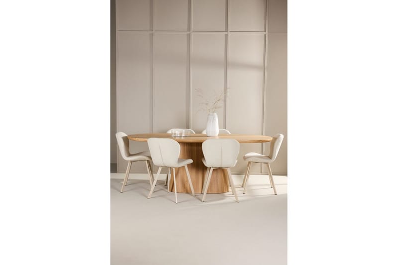 Spisegruppe Venture Home Spisegruppe Venture Home Stjärnö 200x90 cm Natur med 6 stk. Lilja-stole Natur - Møbler - Borde - Spisebordssæt