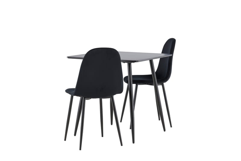 Spisegruppe Venture Home Polar spisegruppe 75 cm kvadratisk med 2 Polar-stole Sort/Sort/Sort - Møbler - Borde - Spisebordssæt