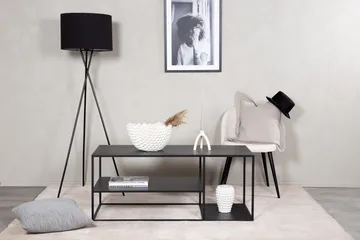 Staal 50 cm Rektangulært Sofabord med Hylder i Metal - Sort - Møbler - Borde - Sofabord