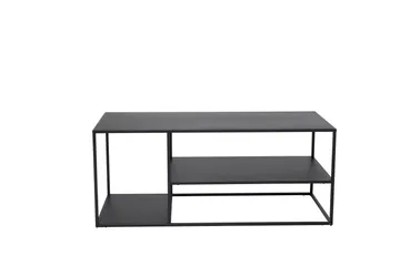 Staal 50 cm Rektangulært Sofabord med Hylder i Metal - Sort - Møbler - Borde - Sofabord