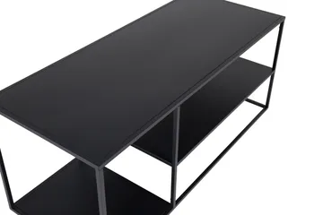 Staal 50 cm Rektangulært Sofabord med Hylder i Metal - Sort - Møbler - Borde - Sofabord