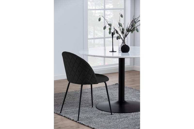 Stabby Rundt Spisebord 110 cm i Marmor - Hvid - Møbler - Borde - Spisebord og køkkenbord