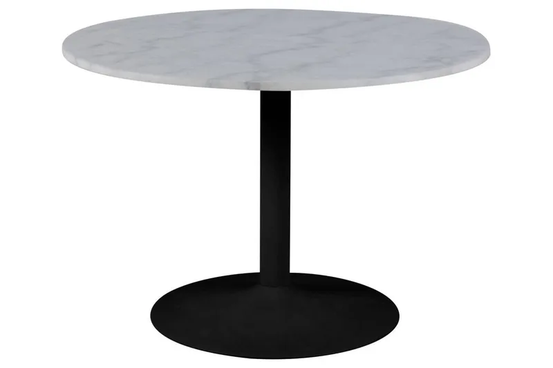 Stabby Rundt Spisebord 110 cm i Marmor, Hvid