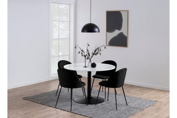 Stabby Rundt Spisebord 110 cm i Marmor - Hvid - Møbler - Borde - Spisebord og køkkenbord