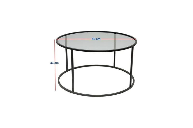 Startis Sofabord 80 cm - Sort - Møbler - Borde - Sofabord