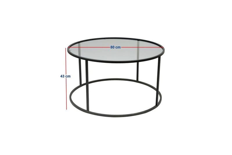 Startis Sofabord 80 cm - Sort - Møbler - Borde - Sofabord