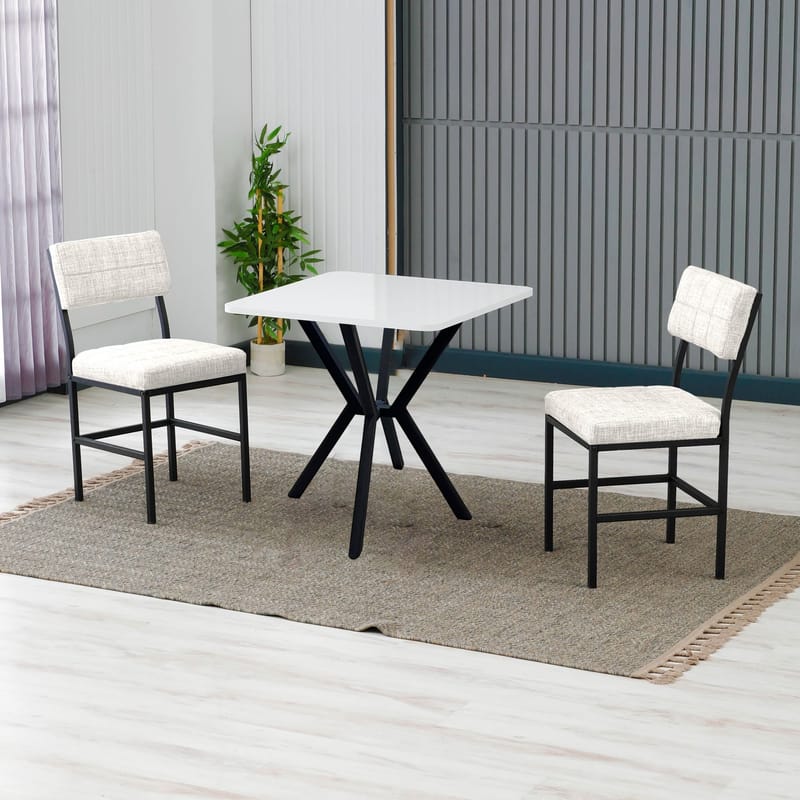 Stedum spisegruppe bord 70 cm + 2 stole - Creme Hvid - Møbler - Borde - Spisebordssæt