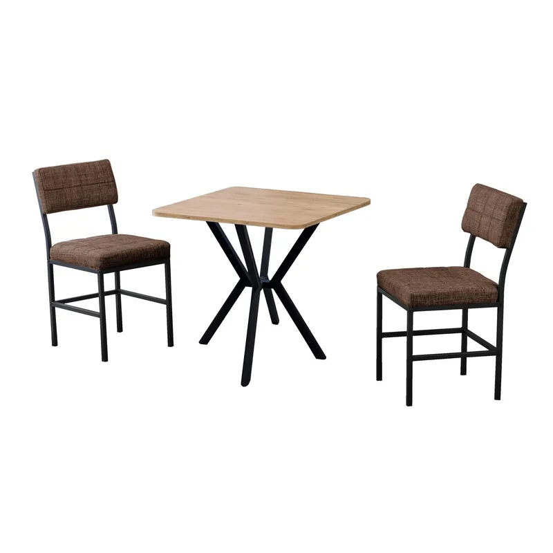 Stedum spisegruppe bord 70 cm + 2 stole, Brun og Valnød