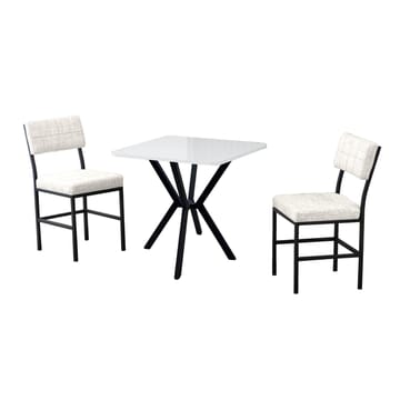 Stedum spisegruppe bord 70 cm + 2 stole - Creme Hvid - Møbler - Borde - Spisebordssæt