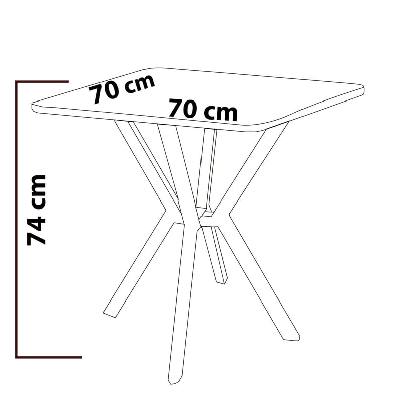 Stedum spisegruppe bord 70 cm + 2 stole - Grå Valnød - Møbler - Borde - Spisebordssæt