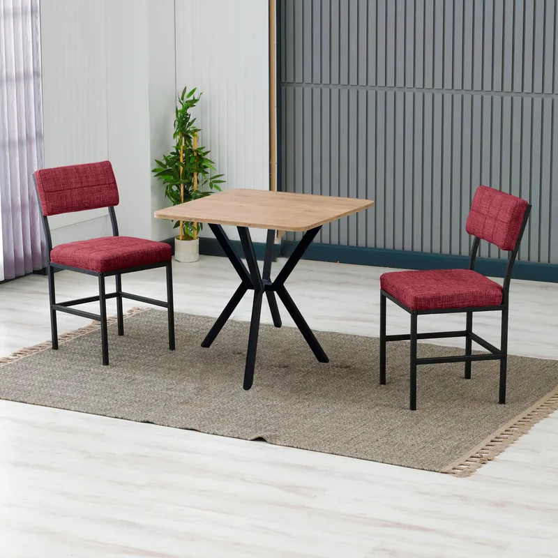 Stedum spisegruppe bord 70 cm + 2 stole - Vinrød Valnød - Møbler - Borde - Spisebordssæt