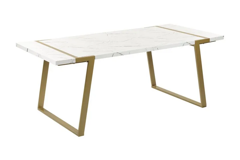 Stensby Spisebord 90x200 cm, Hvidt Guld