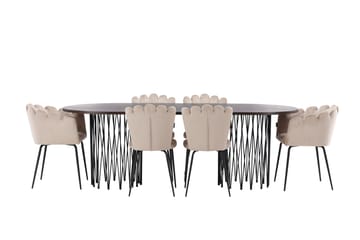 Stonaro Spisebordssæt 220 cm Oval med 2 Limhamn Stole - Beige - Møbler - Borde - Spisebordssæt