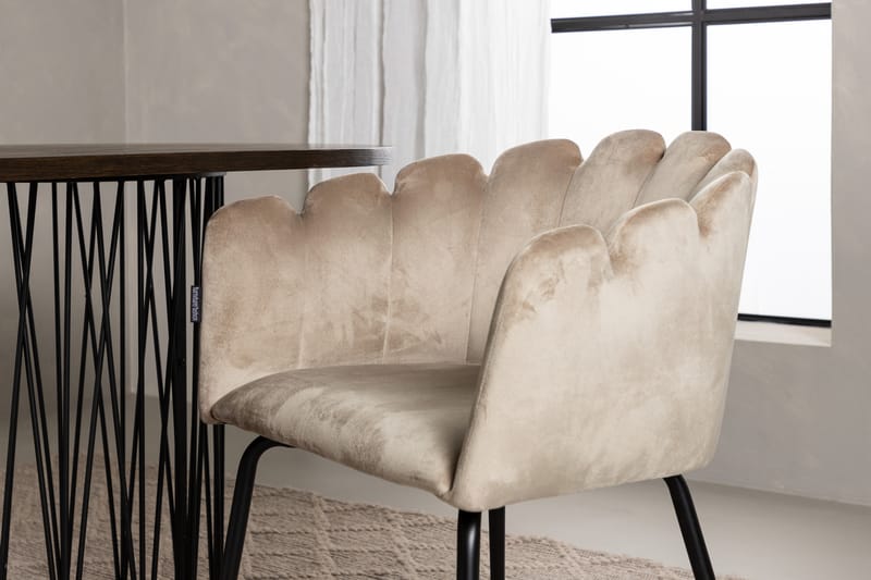 Stonaro Spisebordssæt 220 cm Oval med 4 Limhamn Stole - Beige - Møbler - Borde - Spisebordssæt