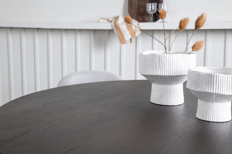 Stone Spisebordssæt 120 cm Rund med 4 Velvet Stole - Grå - Møbler - Borde - Spisebordss æt