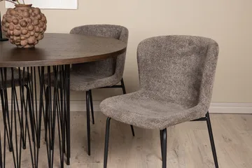 Stone Spisegruppe 120 cm Rund med 4 Modesto stole - Beige - Møbler - Borde - Spisebordssæt
