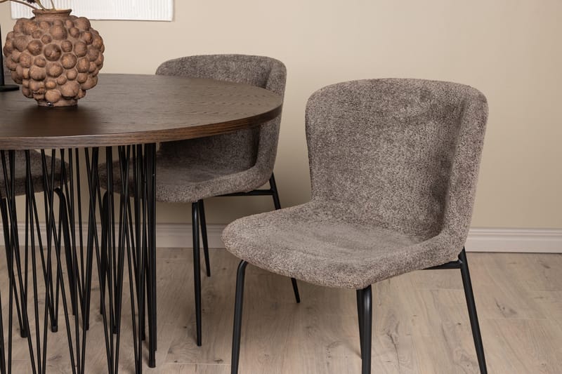 Stone Spisegruppe 120 cm Rund med 4 Modesto stole - Beige - Møbler - Borde - Spisebordssæt