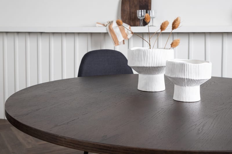 Stone Spisegruppe 120 cm Rund med 4 Polar stole - Svart - Møbler - Borde - Spisebordssæt