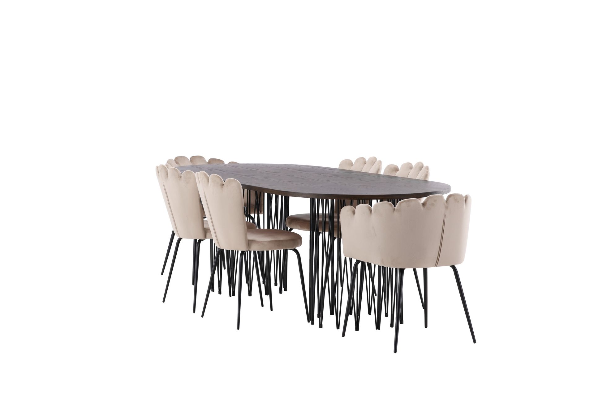 Stone Spisegruppe 220 cm Oval med 2 Limhamn stole - Beige - Møbler - Borde - Spisebordssæt