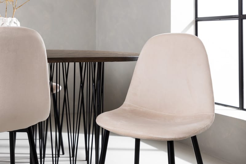 Stone Spisegruppe 220 cm Oval med 6 Polar stole - Beige - Møbler - Borde - Spisebordssæt