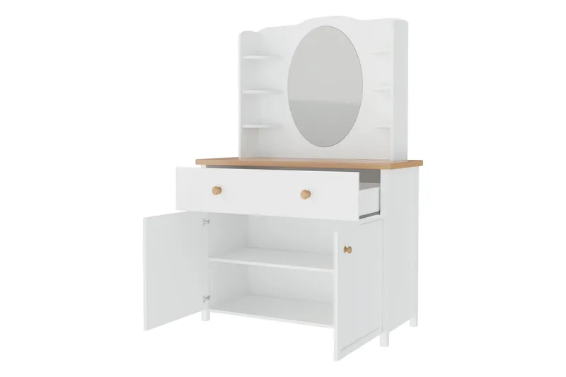 Storys Sminkebord 110x42 cm - Hvid - Møbler - Borde - Sminkebord & konsolbord - Makeup bord med spejl