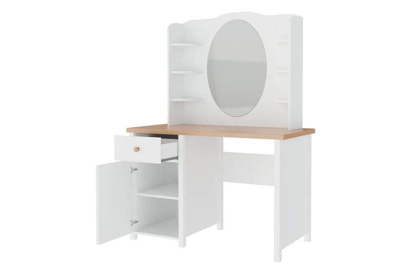 Storys Sminkebord 110x52 cm - Hvid - Møbler - Borde - Sminkebord & konsolbord - Makeup bord med spejl