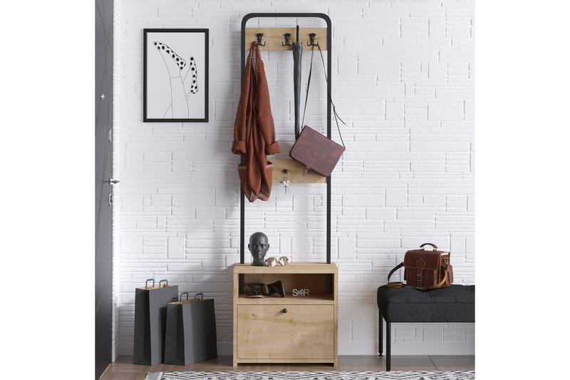 Straat Hattehylde 50 cm - Valnød/Sort - Møbler - Borde - Bordtilbehør