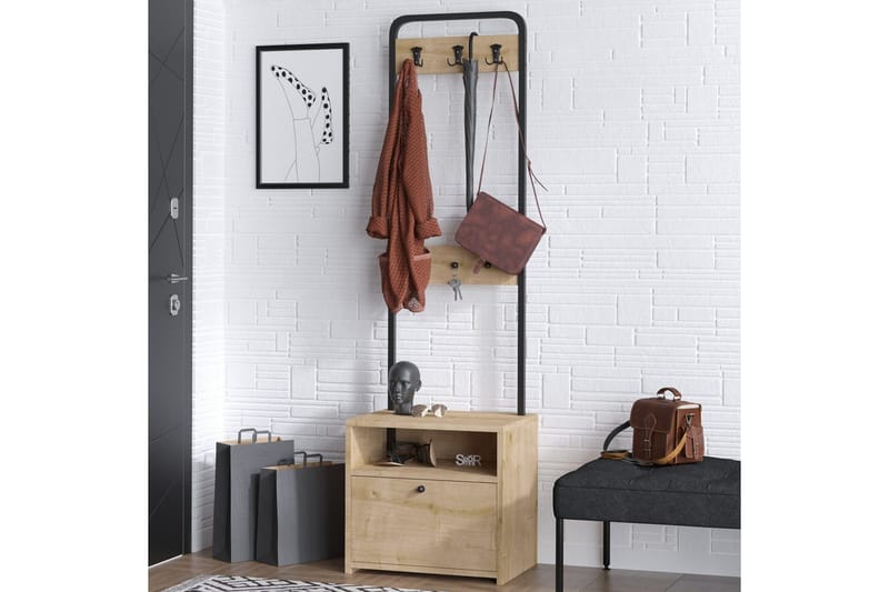 Straat Hattehylde 50 cm - Valnød/Sort - Møbler - Borde - Bordtilbehør