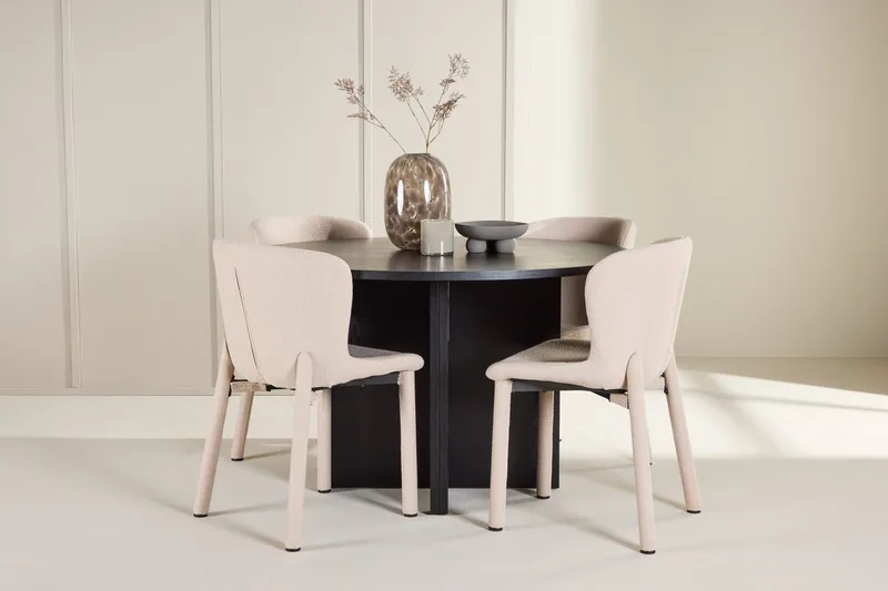 Strada Rektangulært Spisebord 120 cm med 4 Astoria Spisebordsstole