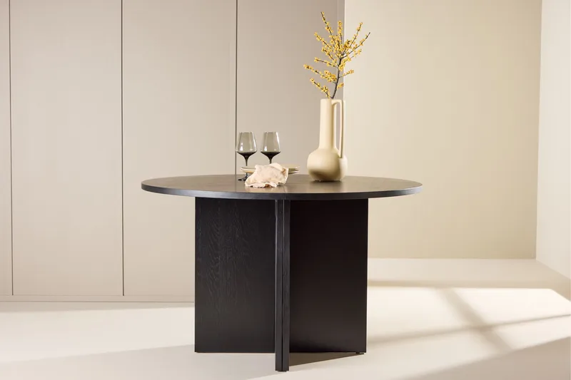 Strada Rektangulært Spisebord 120 cm med Træ- og Valnøddeudseende - Sort - Møbler - Borde - Spisebord og køkkenbord
