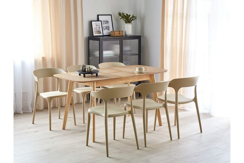 Taber Spisebord Udvidelsesbart 120-150x75 cm - Lysebrun - Møbler - Borde - Spisebord og køkkenbord