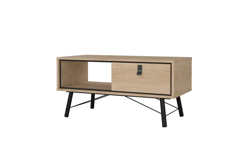 Tadami Rektangulært Sofabord med Skuffe 102 cm i Træ, Beige